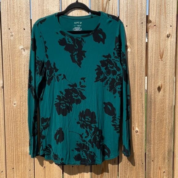 Take 50% OFF- Apt. 9 Women's Green Floral Top, Size-L - Picture 1 of 7